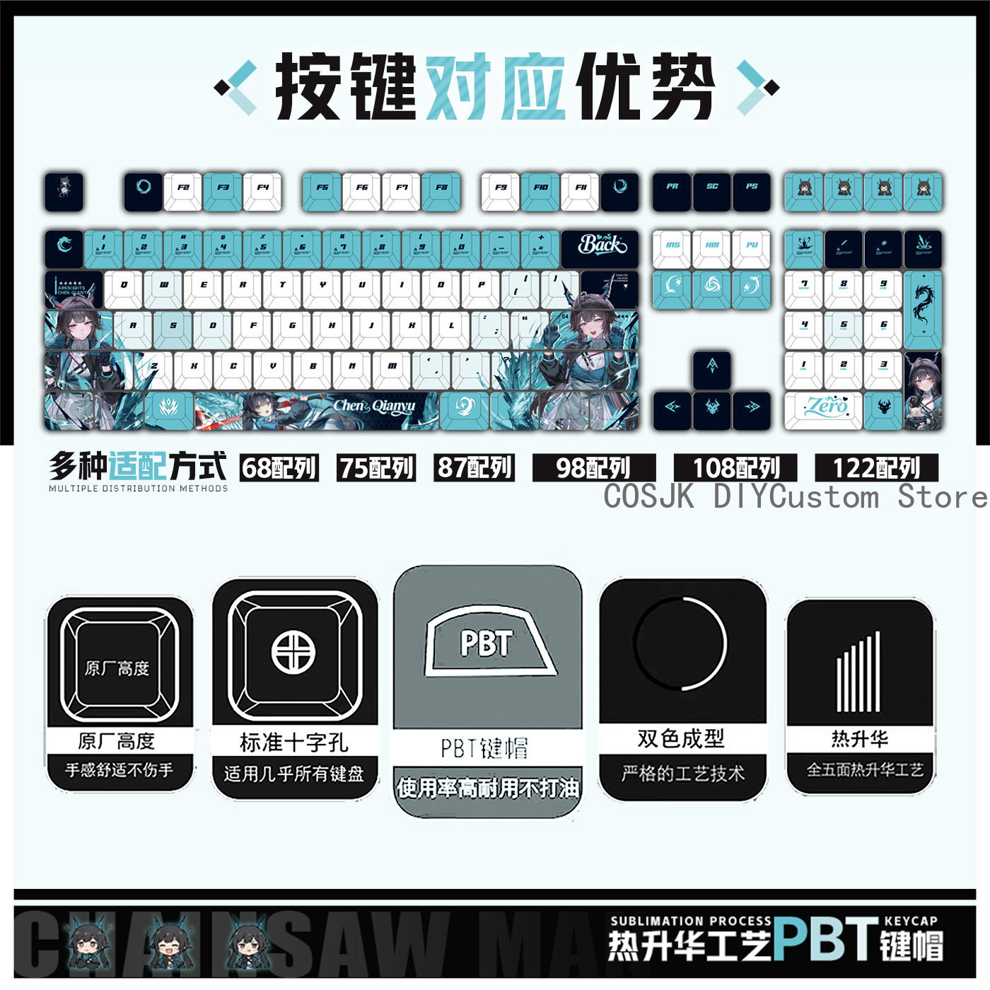 122 Teclas Anime Chen Qianyu A - Gaming Accessories In China reseña y precio